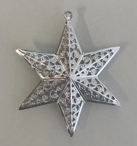 Alter Christbaumschmuck Weihnachtsschmuck Stern ECKARTINA Metall Silber 7032/21 - Picture 1 of 2