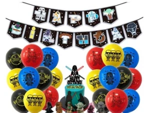 Star Wars Theme - Birthday Party Banner, Balloons and Cake Topper Pack - Picture 1 of 1