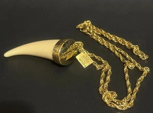 Estee Lauder CHARMING HORN Pendant Chain Pleasures Solid Perfume Compact nwob - Picture 1 of 10