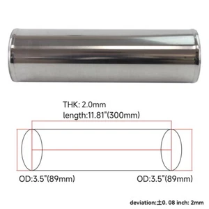 89mm 3.5inch OD Aluminum Turbo Intercooler Pipe Piping Tube Tubing Straight - Picture 1 of 9