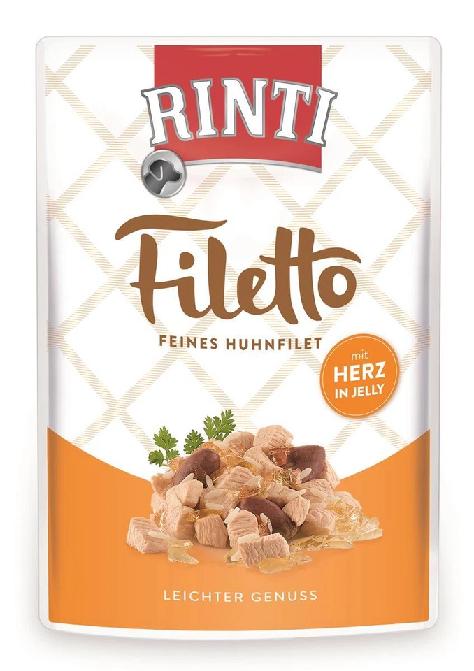 Rinti Filetto Huhn Hühnerherz Jelly 24x100g Nassfutter Feuchtnahrung Hundefutter - Bild 1 von 1