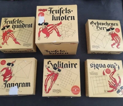 Haba Geduldspiele Gebrochenes Herz TangRam Solitär Teufels Quadrat Knoten Quwo V - Bild 1 von 4