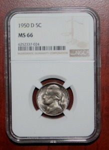 1950 D NGC Grade MS 66 Jefferson Nickel  [083GCM]
