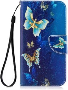 Funda tipo billetera Samsung J7 - Funda abatible de cuero para mujer con ranura para tarjeta para Galaxy J7 - Imagen 1 de 12