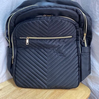 Mochila para portátil para mujer, 15,6 pulgadas, acolchada negra (en forma de V) Foto 1 de 4