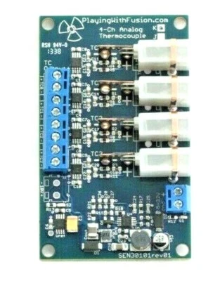 K-type Quad Channel Analog Thermocouple Amplifier, 0-10V out, -260°C-1380°C  - Image 1 of 4