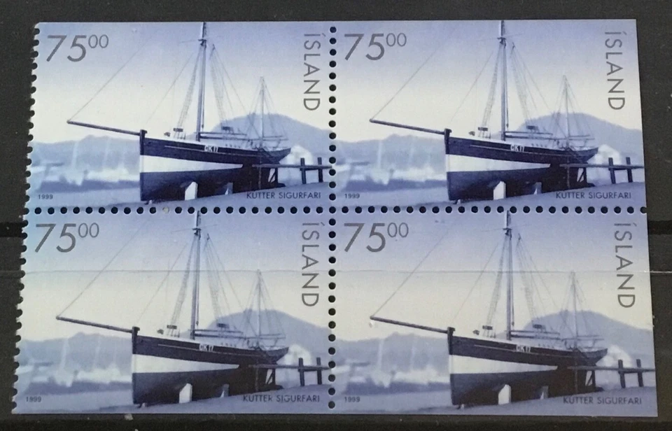 ICELAND #879a. BOOKLET PANE OF FOUR.  CUTTER SHIP.    MNH - Image 1 of 1
