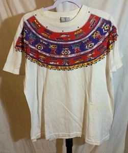 Camiseta vintage estampada de una sola punta ""SouthWestern Design - Imagen 1 de 7