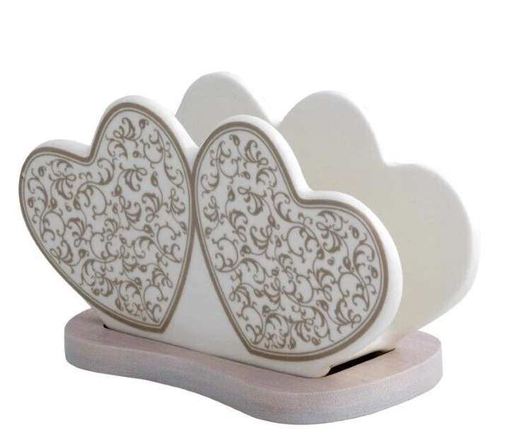 Portatovagli Cuore Porcellana Riccioli di FataIdea Regalo Bran 90212 - Immagine 1 di 1