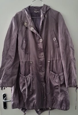 Oasis Womens Lightweight Mid-Length Outdoor Silver Raincoat Size 16 - Image 1 of 4