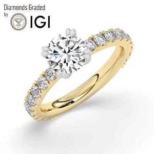 Runder Solitär Labgrown Diamant Verlobungsring 18 Karat Gelbgold 2,65 kt F VVS2 - Bild 1 von 23