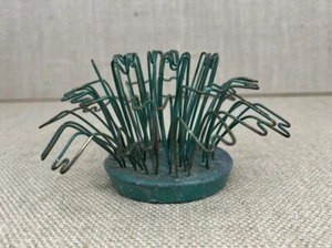 Vintage blaues Band Metall Blumenmuster Frosch grüne Haarnadel gebraucht - Bild 1 von 5