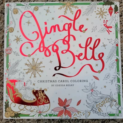 Jingle Bells Christmas Carol Coloring Adult Book ~ by Odessa Begay ~ NEW! - Image 1 of 2
