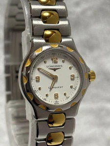 Longines Conquest Quartz L1.130.3 Ladies Watch White Dial 22mm Batter Japan Used - Picture 1 of 10