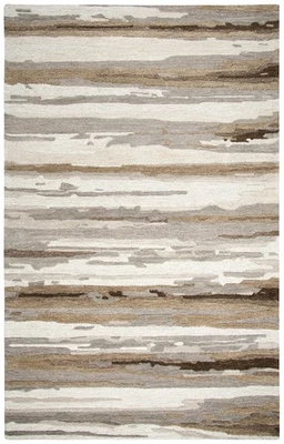 8x10 Rizzy Rugs Beige Striped Rows Wool Abstract Area Rug VOG101 - Aprx 8' x 10' - Image 1 of 2