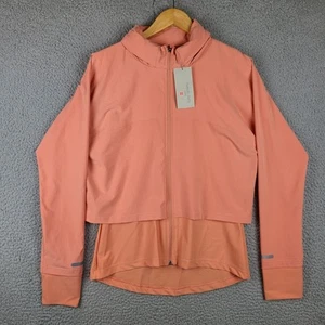 Sweaty Betty Fast Track Running Jacket Womens M Orange Full Zip Layered Hood - Picture 1 of 8