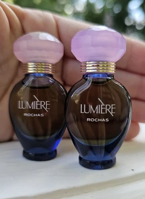 Vintage 80s Lumiere by Rochas Eau De Parfum Mini Travel Splash 3 ml Lot Of 2  - Image 1 of 4