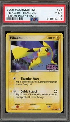 Pokemon Pikachu EX Holon Phantoms holográfico reverso #78 PSA 9 Estado perfeito - Imagem 1 de 2
