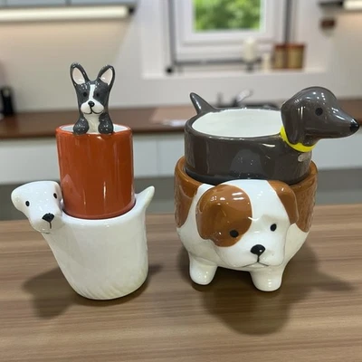 One Hundred 80 Degrees Dog Measuring Cups Set 2018 Ceramic Stackable - Image 1 of 4
