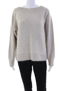 Lisa Yang Women's Round Neck Long Sleeves Pullover Sweater Beige Size 0 - Picture 1 of 6