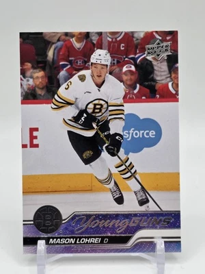 23-24 Upper Deck Series 2 Hockey Young Guns 497 Mason Lohrei ROOKIE RC BOSTON - Image 1 of 4
