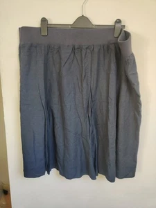 Wardrobe Essentials Navy Knee Length Linen Mix Skirt Size 28 BNWT - Picture 1 of 6