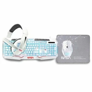 Tastatur mit Maus NASA ANDROMEDA4IN1-W Weiß Bunt Qwerty Spanisch - Bild 1 von 7