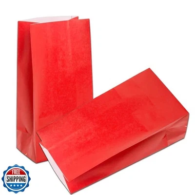 KEYYOOMY 100 CT Pequeñas Bolsas de Papel Rojo Fiesta Favor Bolsas Fiesta Goodie Bag Pa Foto 1 de 4