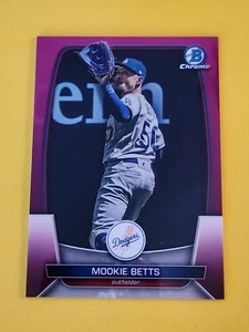 2023 Bowman Chrome Mookie Betts Fuchsia Purple Refractor /299 Dodgers - Picture 1 of 3