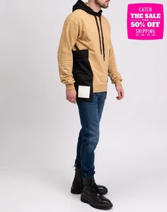 RRP€167 TAKESHY KUROSAWA HOMME Hoodie Size XL Two-Tone Asymmetric Made in Italy - Foto 1 di 10