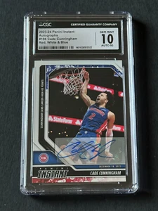 2023 Panini Instant #186 Cade Cunningham SIGNED /10 Autographed Card CGC 10 AUTO - Picture 1 of 3
