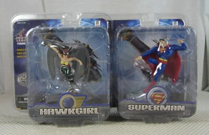 Justice League Mini Statue Set Superman Hawkgirl Monogram NEW SEALED - Picture 1 of 5