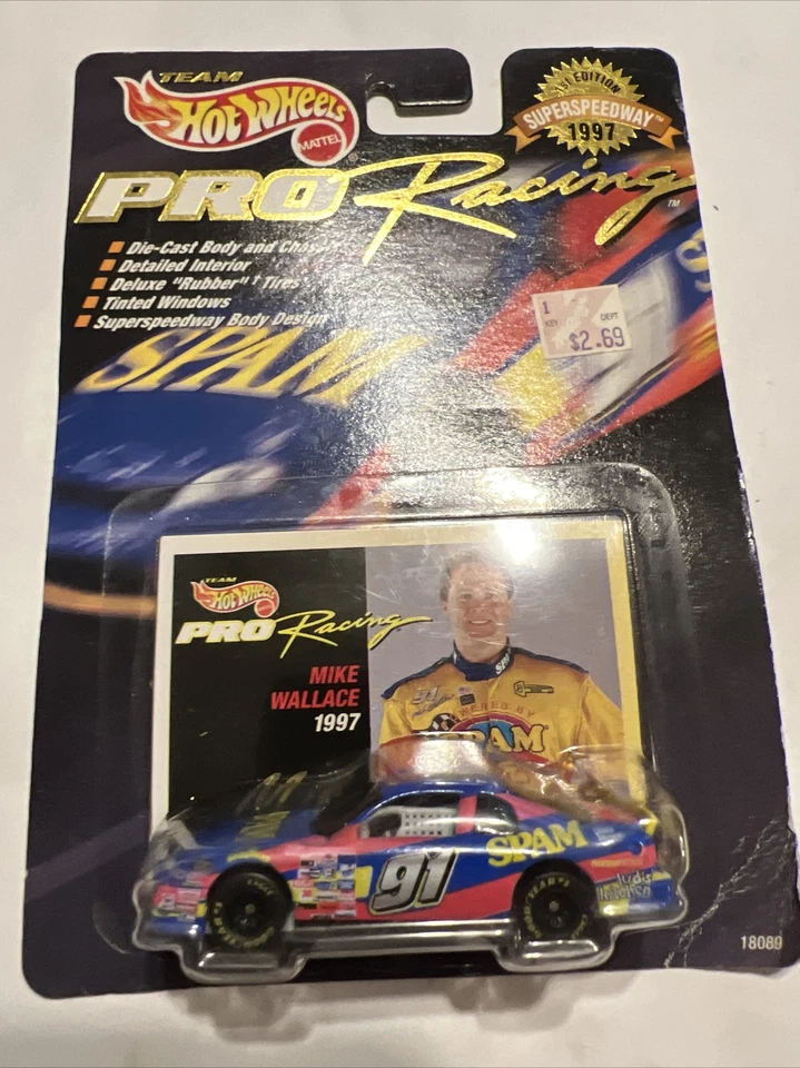 Hot Wheels 1997 1st Edition Mike Wallace #91 Spam Pro Racing Superspeedway