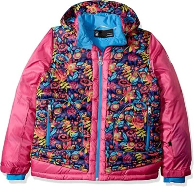 Spyder Girls Nora Hooded Down Jacket Ski Snowboarding Jacket Size L (14/16 Kids) - Image 1 of 4