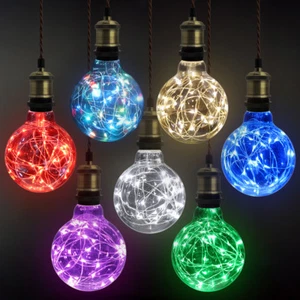 LED G95 Decorative Wire Fairy String Light Bulb X-mas Festival Garden Party E27 - Picture 1 of 87
