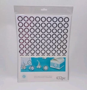 432pc Victoria Lynn Printable Starburst Seals Stickers Bridal Kisses Silver New - Picture 1 of 12