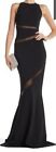 NWT $485 Nicole Miller Black 6 Mesh Panel Gown Cocktail Formal Dress CE10110 