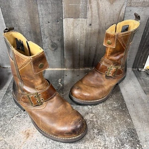 Skechers Boots Sz 11 Brown Leather Riding Motorcycle Biker Boots? 61205 - Picture 1 of 16