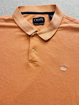 Camisa Polo CHAPS Adulto 2XL XXL Naranja Rugby Clásica Preppy Natural Elastizada Para Hombres Foto 1 de 4