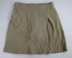 LANDS END Khaki School Uniform Cotton Knit Above the Knee Skort Girls 10 *NEW* - Picture 1 of 6