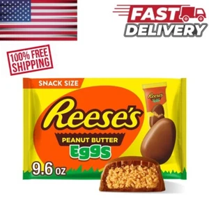 REESE'S Milk Chocolate Snack Size Peanut Butter Eggs, Easter Candy Bag, 9.6 oz - Picture 1 of 1