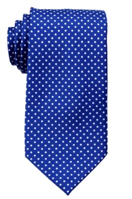 Corbata de punto azul real y blanco para hombre escuelas negocios formal - Nueva con etiquetas Foto 1 de 2