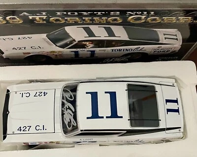 AJ FOYT AUTOGRAPHED 1968 URL DON WAGNER FORD TORINO COBRA  DIECAST W/COA & CARD - Image 1 of 4