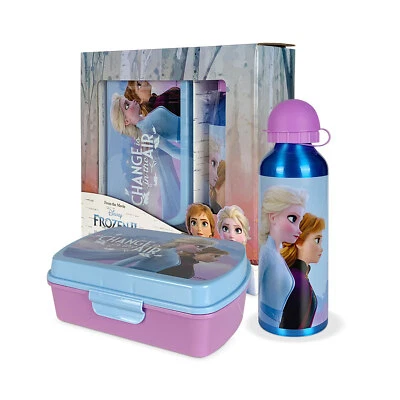 Set pranzo 2 pezzi Disney Frozen Elsa e Anna borraccia 500ml portapranzo 5390 - Immagine 1 di 4