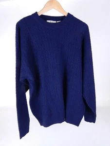 Izod Men's 100% Wool Blue Cable Sweater XL - Picture 1 of 3