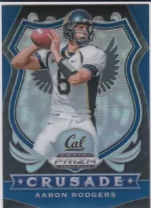 AARON RODGERS Draft Pick PRIZMS BLUE $$ VARIATION Football Card GREEN BAY PACKER - Picture 1 of 2