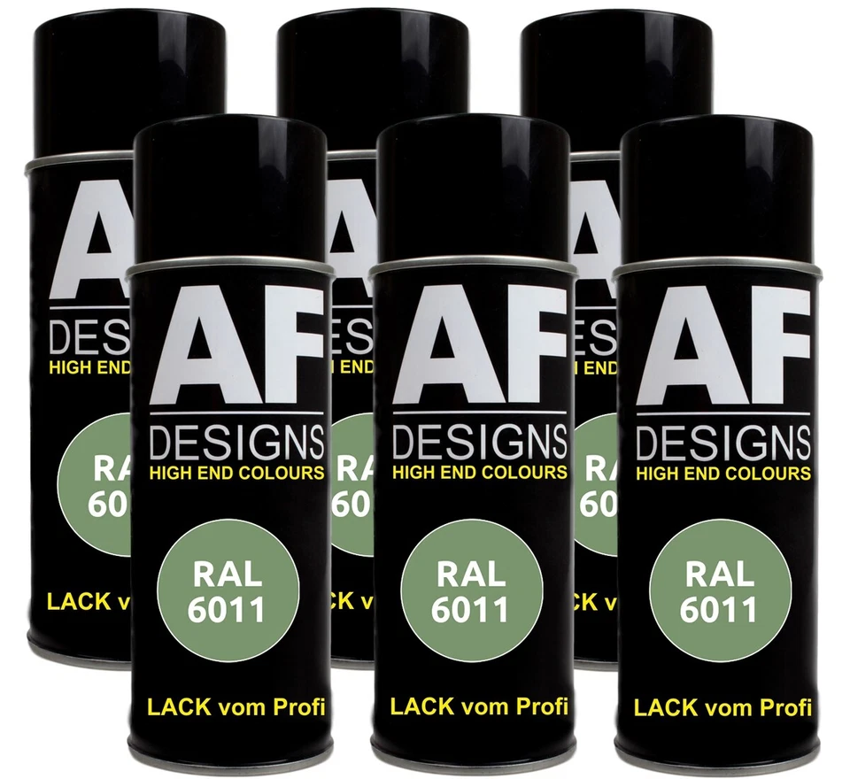 6x RAL Spraydose Buntlack Sprühdose Lackspray RAL6011 RESEDAGRUEN glänzend matt - Bild 1 von 1