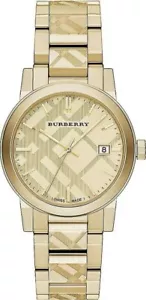 Brand New Burberry The City BU9038 Gold Tone Stainless Steel 38 mm Unisex Watch - Picture 1 of 2
