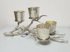 Kerzenständer  Kerzenleuchter  Kerzenhalter  Zweig  incl. 4 Gläser  Colmore  - Bild 1 von 1