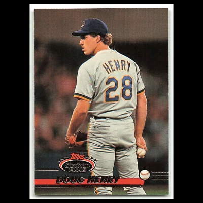 Doug Henry #521 1993 Topps Stadium Club Milwaukee Brewers Baseball Card MLB NM - Image 1 of 3